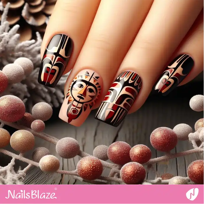 Sun Face Accent Nail | Tribal - NB1841